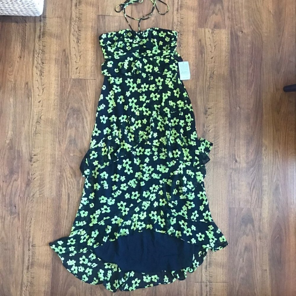 NWT WAYF floral ruffle maxi dress